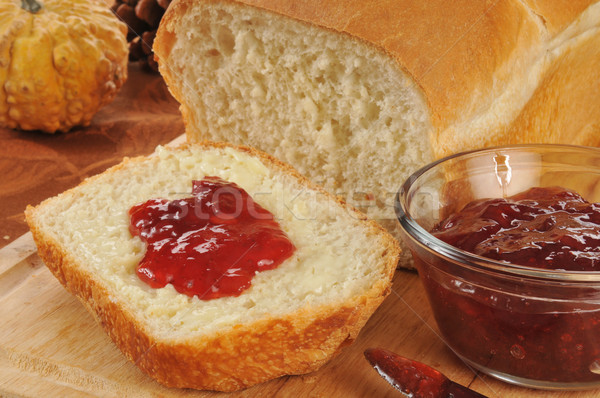 Frischen Brot Marmelade heißen geschnitten Butter Stock foto © MSPhotographic