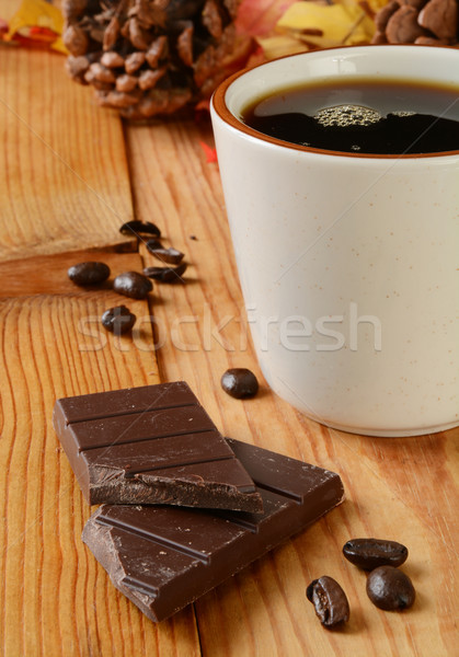 Pure chocola koffiekopje koffie bar chocolade tabel Stockfoto © MSPhotographic