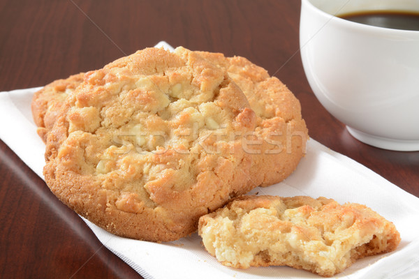 Stock photo: Gourmet cookies and coffee