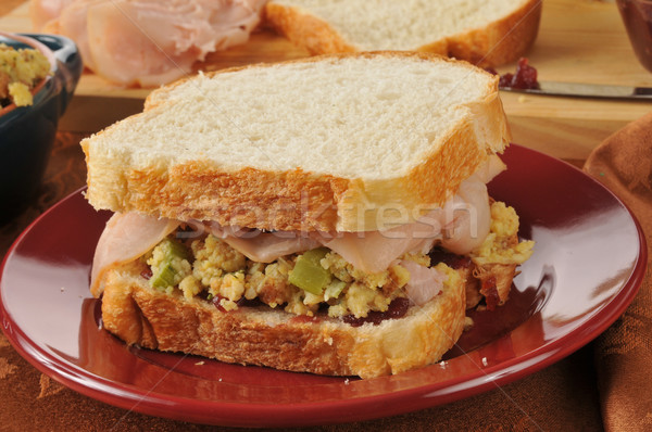 Stock fotó: Törökország · szendvics · házi · készítésű · kenyér · töltelék · vörösáfonya
