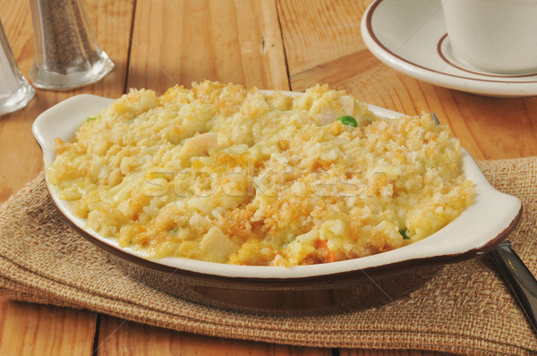 Poulet riz légumes rustique table en bois viande [[stock_photo]] © MSPhotographic