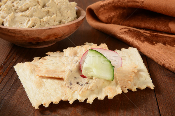 flatbread crackers and hummus Stock photo © MSPhotographic