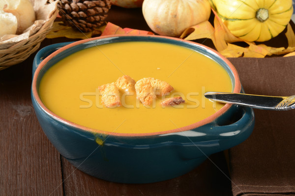 Miąższ zupa puchar wakacje tabeli Zdjęcia stock © MSPhotographic