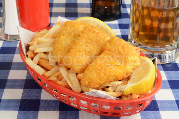 Fish and chips wrapped in newspaper Stock photo © MSPhotographic