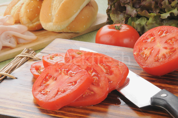 Sliced tomato and sandwich fixings Stock photo © MSPhotographic