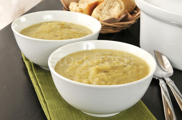 Kartoffel Lauch Schalen Suppe Abendessen Rollen Stock foto © MSPhotographic