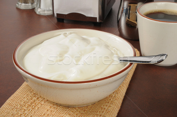 Schüssel Joghurt groß Vanille Kaffee Essen Stock foto © MSPhotographic