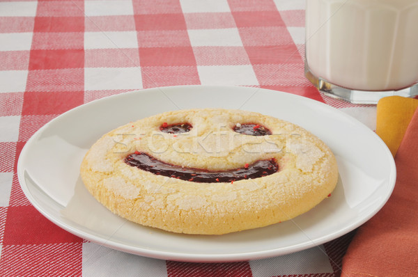 Cookie gezicht Mexicaanse glas melk picknicktafel Stockfoto © MSPhotographic