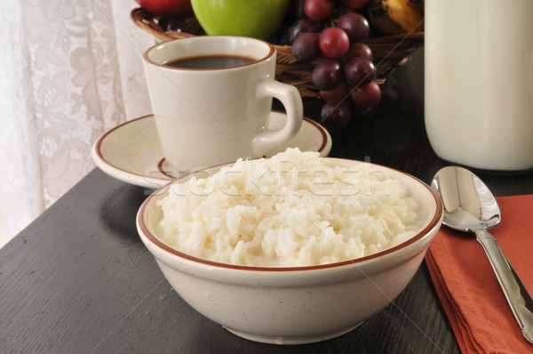 Bowl of rice with milk Stock photo © MSPhotographic