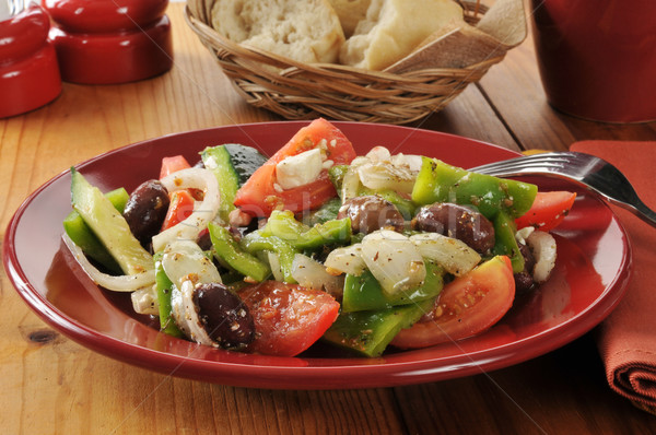 Grec salată legume măsline roşii Imagine de stoc © MSPhotographic