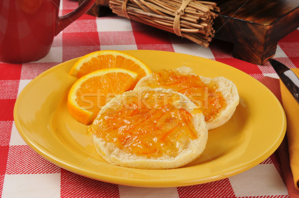 English muffins with orange marmalade Stock photo © MSPhotographic