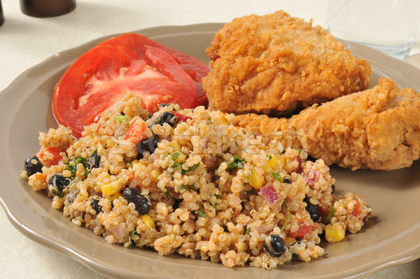 Black bean quinoa salad with chicken Stock photo © MSPhotographic