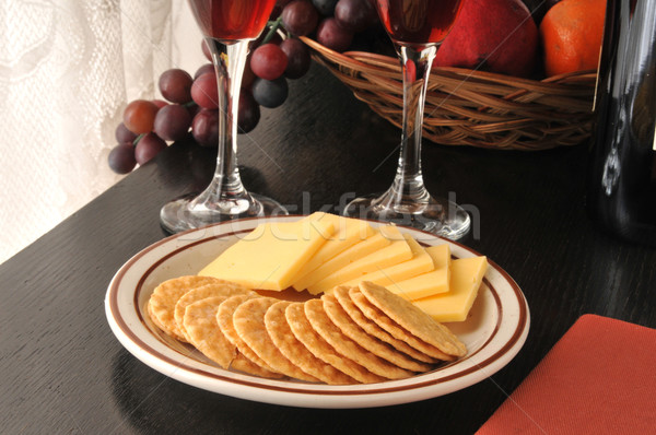Smoked Gouda Cheese with Crackers Stock photo © MSPhotographic
