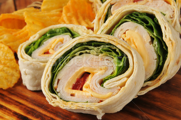 Stock photo: Chicken tortilla wraps