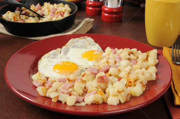 Ham eggs and hash browns Stock photo © MSPhotographic