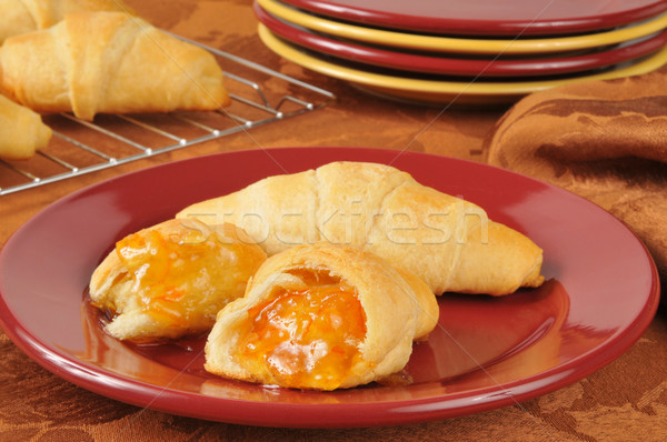 Foto stock: Frescos · croissants · albaricoque · atasco · caliente