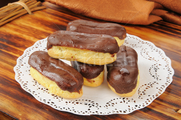 Eclairs with chocolate icing Stock photo © MSPhotographic