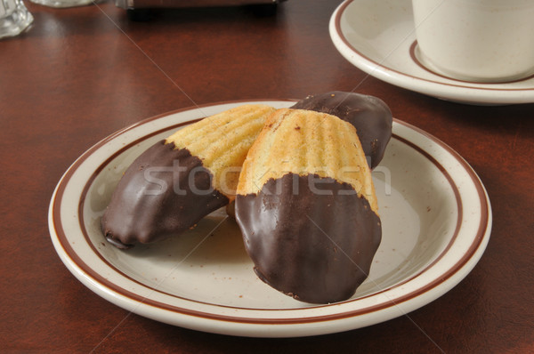 Madeleines dipped in chocolate Stock photo © MSPhotographic