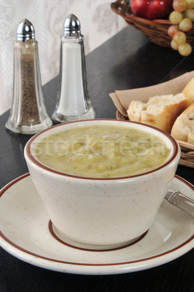 Kartoffel Lauch Suppe Tasse Abendessen Rollen Stock foto © MSPhotographic