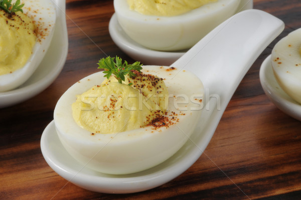 Jaj Sałatka przekąski mały próbkowania Zdjęcia stock © MSPhotographic