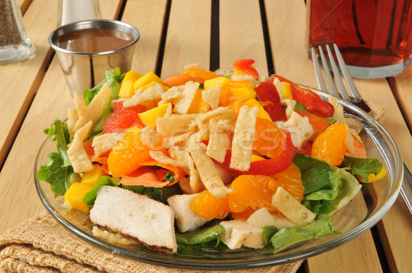 Salad with tropical fruit and chicken Stock photo © MSPhotographic