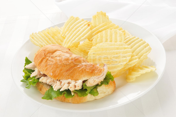 Chicken sandwich on a croissant Stock photo © MSPhotographic