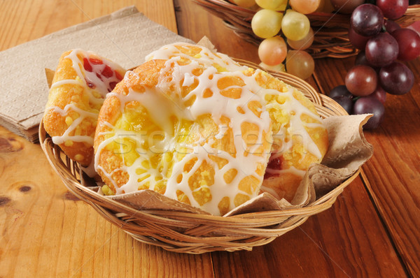 Stock photo: Basket of danish pastries