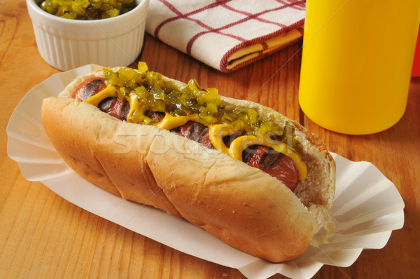 Grillés hot dog moutarde repas [[stock_photo]] © MSPhotographic