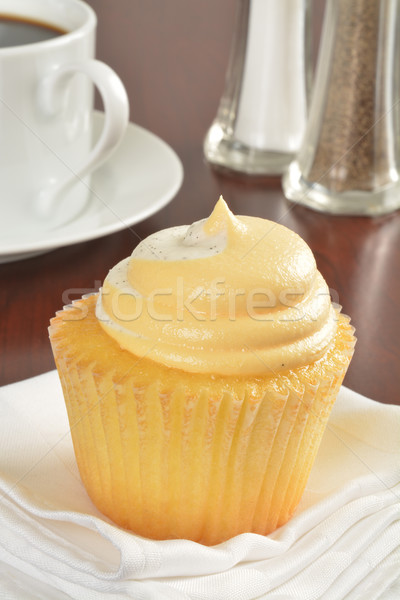 Minitorta kávé barack csésze torta citromsárga Stock fotó © MSPhotographic
