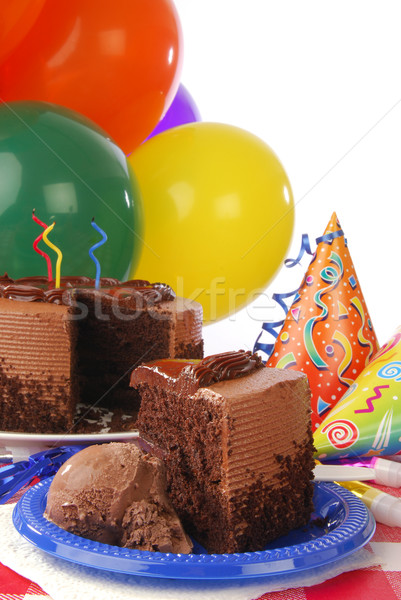chocolate birthday cake Stock photo © MSPhotographic