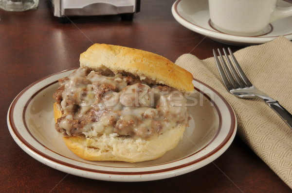 Chipped beef on toast Stock photo © MSPhotographic