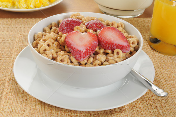 Cold oat cereal with strawberries Stock photo © MSPhotographic