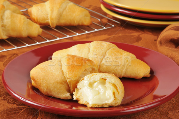 Stockfoto: Vers · gebakken · croissant · hot · boter · voedsel