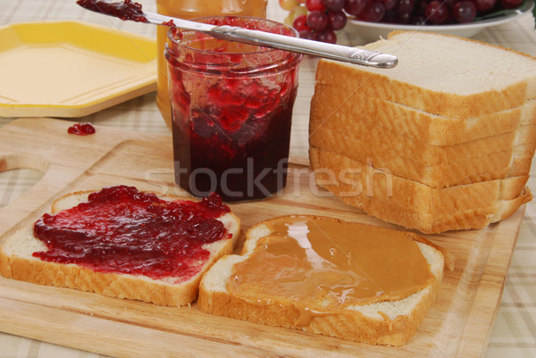 Peanut butter and jelly sandwiches Stock photo © MSPhotographic