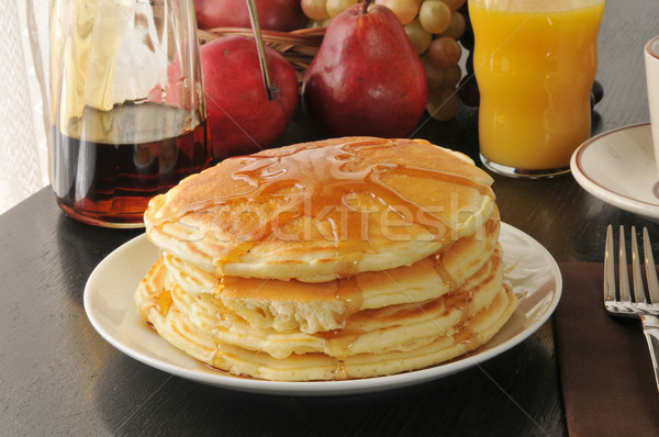 Caldo dolci succo d'arancia pancake colazione caffè Foto d'archivio © MSPhotographic