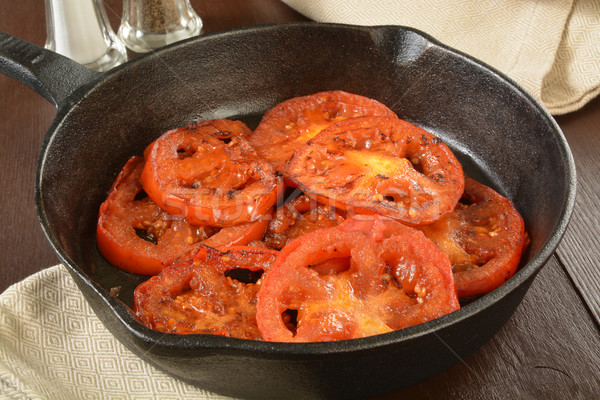 Frit tomates fonte légumes serviette [[stock_photo]] © MSPhotographic
