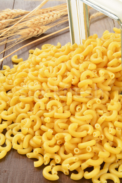 Macaroni elleboog uit glas pasta Stockfoto © MSPhotographic