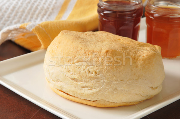 Vers gebakken biscuit voedsel vruchten framboos Stockfoto © MSPhotographic