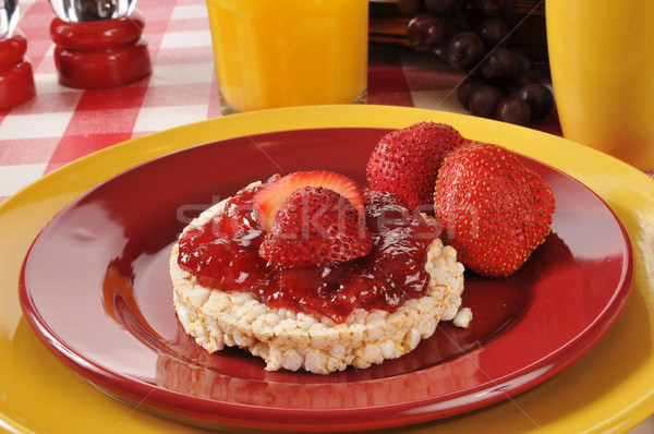 Strawberry jam on a rice cake Stock photo © MSPhotographic