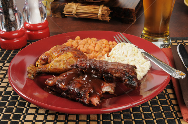 Barbecue ribs and chicken Stock photo © MSPhotographic