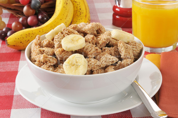 Shredded organic wheat breakfast cereal Stock photo © MSPhotographic