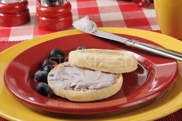 English muffin with blueberry cream cheese Stock photo © MSPhotographic