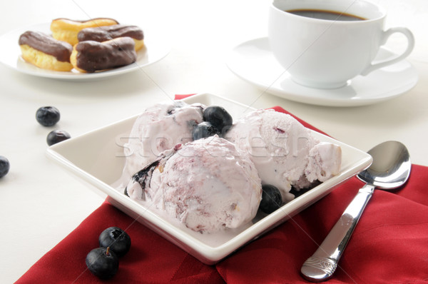 Blueberry cheesecake ice cream with eclairs Stock photo © MSPhotographic