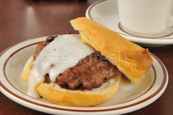 Sausage and biscuits with gravy Stock photo © MSPhotographic
