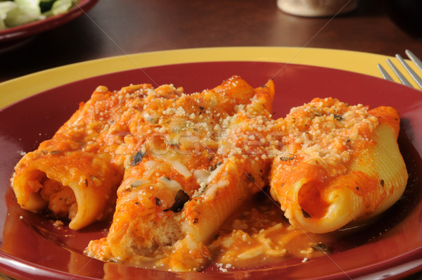 Pasta shells with ricotta cheese and tomato sauce Stock photo © MSPhotographic