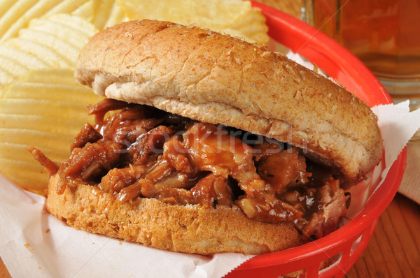 Barbecued pork sandwich Stock photo © MSPhotographic