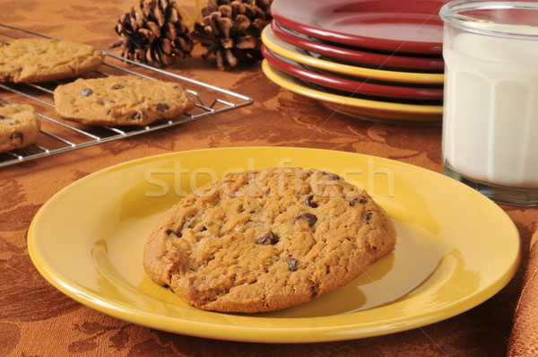 Chocolate chip cookies and milk Stock photo © MSPhotographic