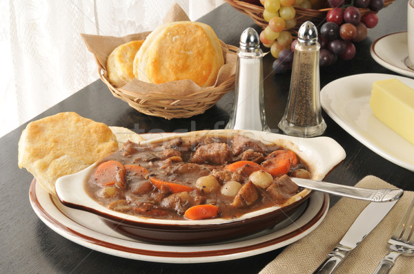 Beef stew and biscuits Stock photo © MSPhotographic
