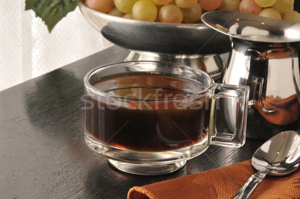 黑咖啡 玻璃 杯 窗口 碗 葡萄 商業照片 © MSPhotographic