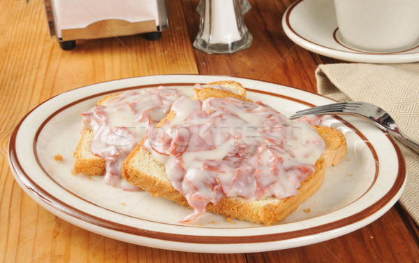 Stock photo: Chipped beef on toast